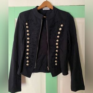 Black Steam Punk Victorian Ring Master Jacket Brass button  US size 6 ~ medium